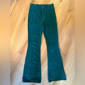 Green Free People Jayde cord jeans size 29